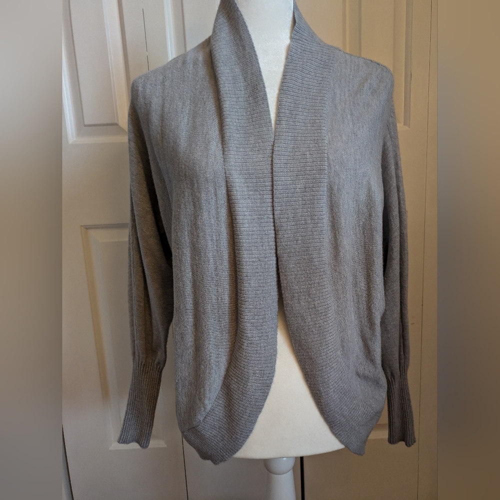 Gray Open Front Women's Sweater